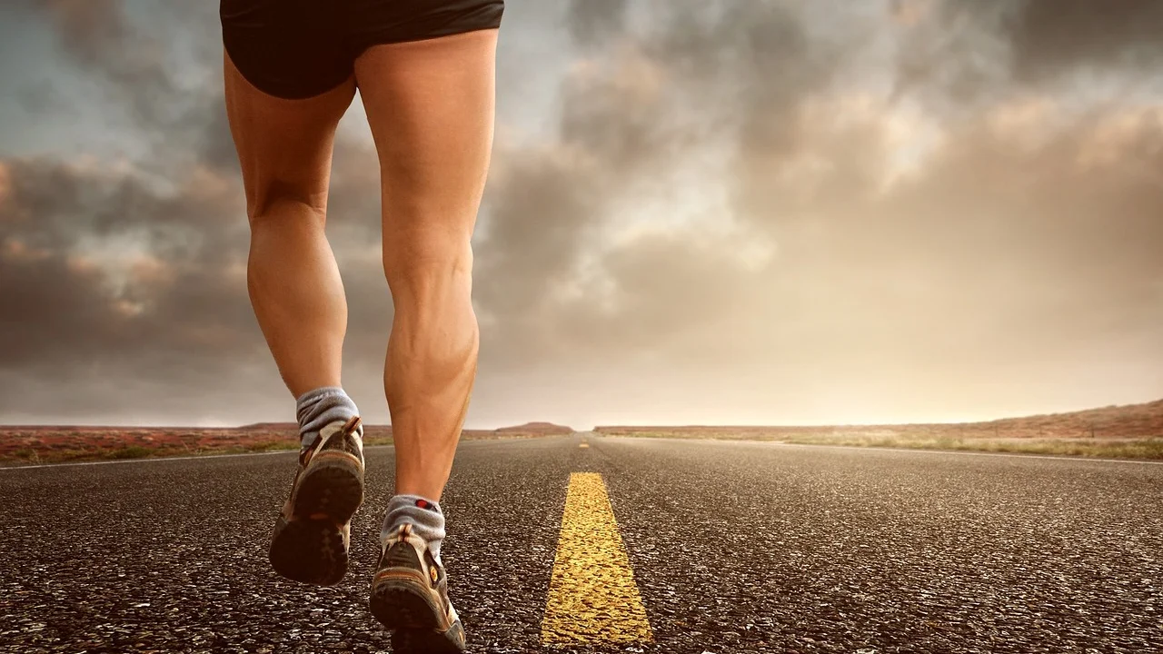 Tênis confortável usado em treino de corrida