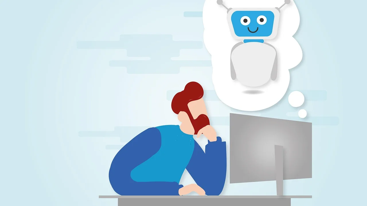 Empreendedora organizando respostas automáticas no computador