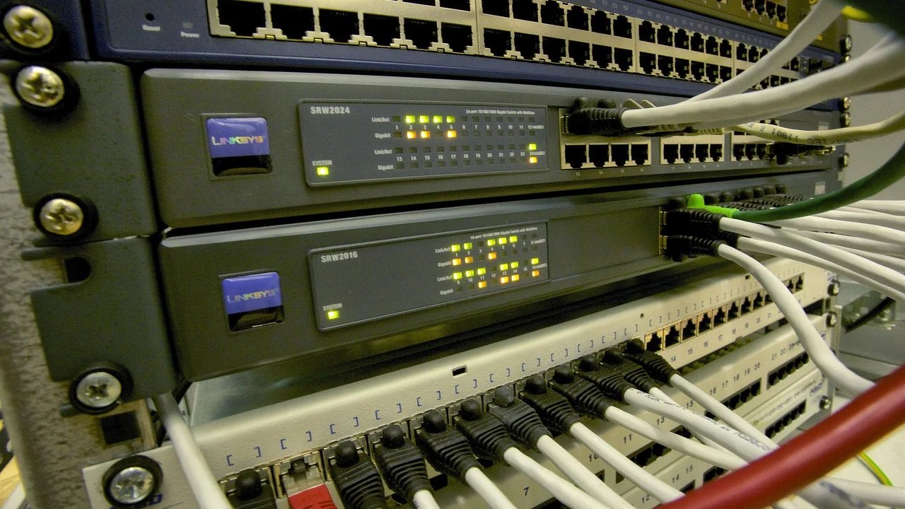 Painel de configurações de rede em um computador
