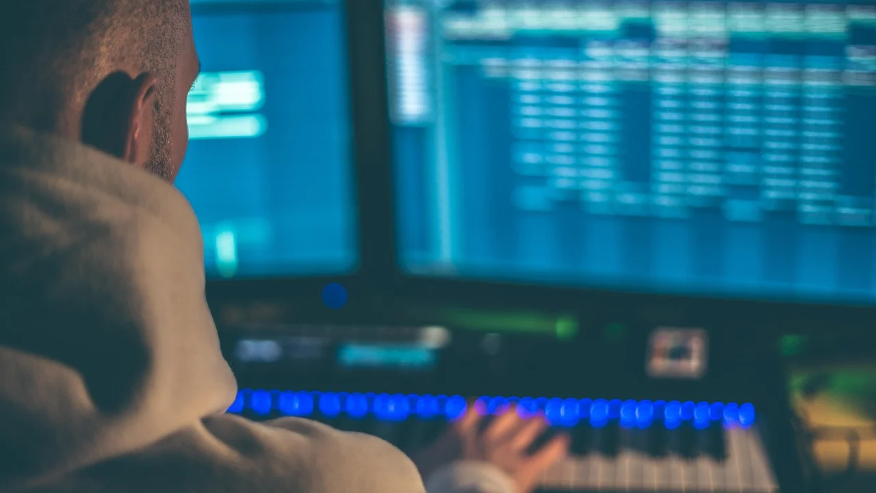 Linha do tempo de edição de som em um PC