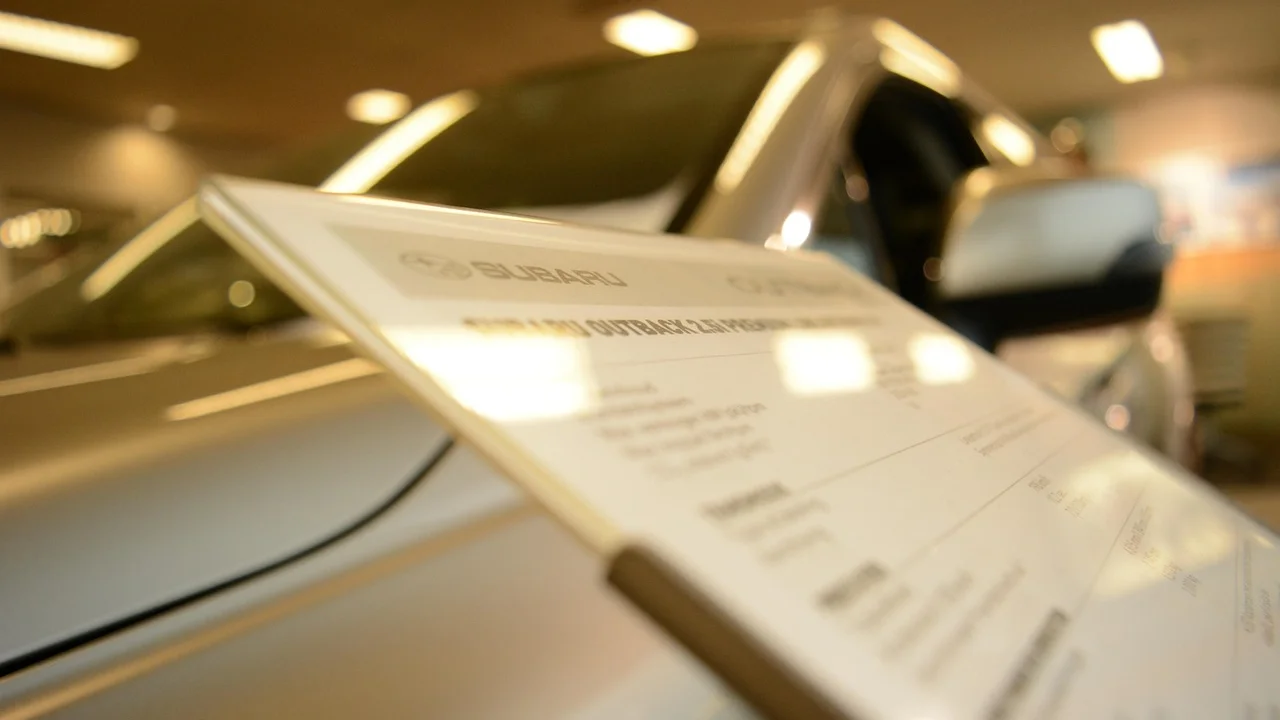 Chaves e documento do carro sobre uma mesa