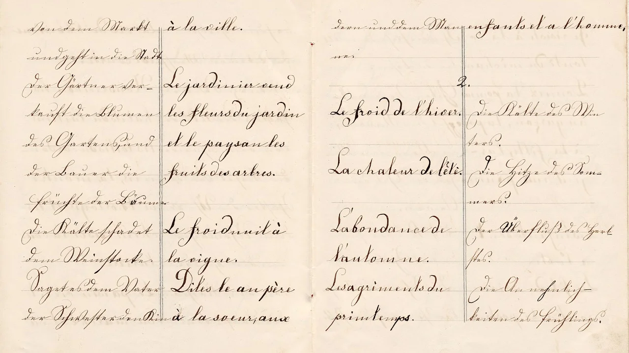 Tabela em documento editável sendo conferida após a tradução