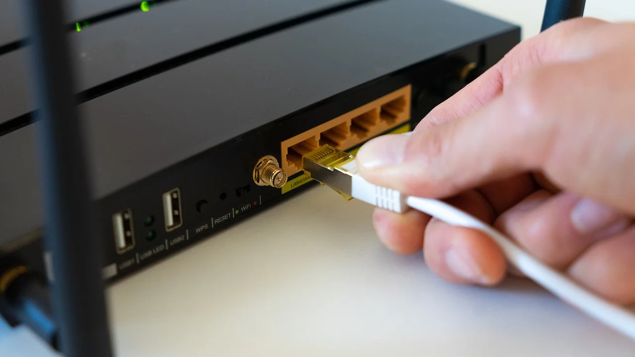 Notebook conectado a uma rede sem fio