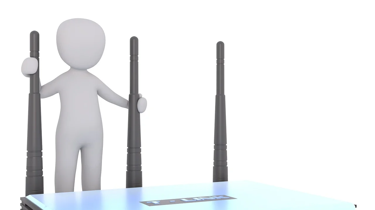 Modem e roteador em uma mesa de trabalho